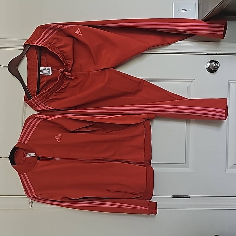 Adidas women pink and burnt orange jogger set, XL